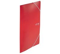 Leitz 30070025 Lot de 5 classeurs d'angle en plastique PP pour 150 feuilles, 3 volets, avec élastique, avec impression moderne de la marque von, pour l'école et la maison, Rouge