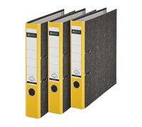Leitz 310315015 Classeur 180A Format A4 Dos étroit Jaune Lot de 3 (Import Allemagne)