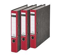 Leitz 310315025 Classeur 180A Format A4 Dos étroit Rouge Lot de 3 (Import Allemagne)