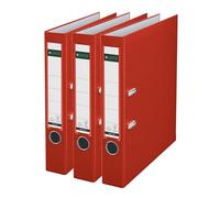 Leitz 310345025 Classeur 180A Format A4 Dos étroit Plastique Rouge Lot de 3 (Import Allemagne)