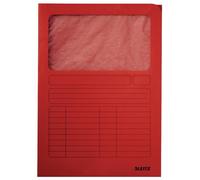 Leitz leitz chemise à fenêtre, format a4, carton, rouge, 160 g/m2 noir Noir G