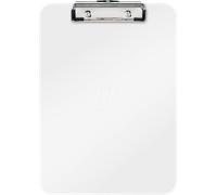 Leitz - Porte-bloc A4, Capacité 75 Feuilles, Clip Métallique Solide, Crochet de Suspension, Polystyrène, Blanc WOW, 39710001