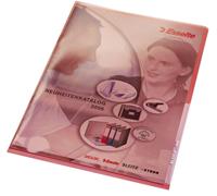 Leitz 4100-00-25 4100 Pochette transparente Premium, A4, PVC, indélébile, rouge