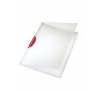 LEITZ 41750125 - Dossiers CLASSIC PP rígido clip plástico DIN A4 capacidad 30 hojas color clip rojo