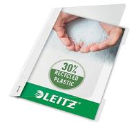LEITZ 41910001 - Dossiers PVC mecanismo plástico con tarjetero (caja 25 ud.) DIN A4 color blanco