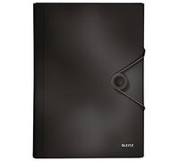 LEITZ 45791095 - Carpeta acordeón SOLID PP con 6 separadores más 1 extra ancho DIN A4 color negro
