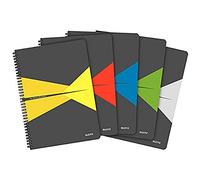 LEITZ 46480099 - Cahier WIRO OFFICE couvertures en carton 90 feuilles de 90 g/m2, ligné horizontalement, DIN A4 couleurs assorties (lot de 1)