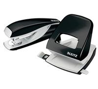 Leitz Agrafeuse et perforatrice Nexxt WOW – Jusqu'à 30 feuilles – Noir métallisé