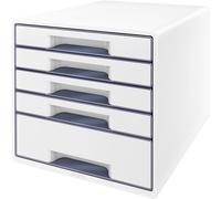 Leitz Wow Desk Cube 5 Drawers 1 Large And 4 Small Buc Drawers Blanc Enfants