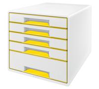 LEITZ 5214-20-16 LEITZ Box à tiroirs WOW CUBE, 5 tiroirs, blanc perle/jaune
