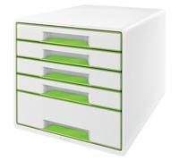 Leitz 5214-20-54 Boîte à tiroirs WOW CUBE A4/C4 5 tiroirs fermés vert/blanc