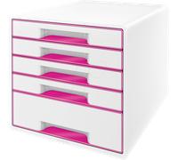 Leitz Module de classement pour bureau avec 5 tiroirs – Rose