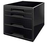 Leitz Dual Desk Cube 4 Drawers 2 Large And 2 Small Buc Drawers Noir Enfants