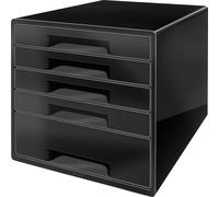 Leitz 5253-10-95 5253 Boîte à tiroirs CUBE - A4/C4, 5 tiroirs fermés, noir