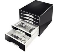 Leitz Bloc de classement WOW CUBE – 5 tiroirs – Noir/Gris