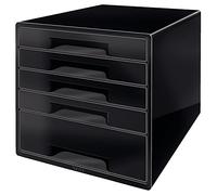 Leitz 52531095 Bloc de Classement Cube 5 Tiroirs Noir/Blanc