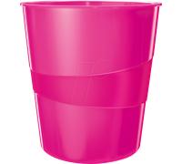 LEITZ 52781023 - Corbeille à papier WOW 15l rose