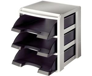LEITZ 5327-00-95 Set de corbeilles à courrier DIN A4 Corbeille à courrier noire
