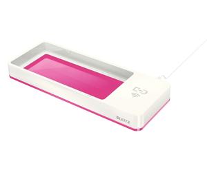 Leitz 5365-10-23 5365 Pot à crayons WOW Duo Colour - avec chargeur à induction, rose métallique