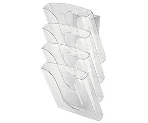 LEITZ 54000102 - Set clasificador mural PRESENTER (Juego completo 4 bandejas+adaptador+elementos de fijación) color cristal