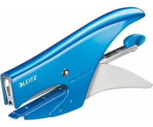 Leitz 5531-20-36 5531 Pince-agrafeuse WOW - mécanisme de chargement par l'arrière, capacité d'agrafage 15 feuilles, bleu métallique