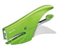 Leitz 55472054 Pince à agrafer, capacité de 15 feuilles, corps ergonomique en métal, agrafes, gamme WOW, Vert