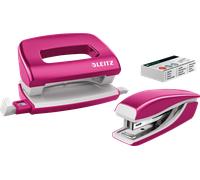 Leitz Kit mini agrafeuse et perforateur Nexxt WOW rose