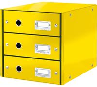 LEITZ 6048-00-16 LEITZ Boîte à tiroirs Click & Store WOW, 3 tiroirs, jaune