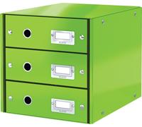Leitz Bloc de rangement pour bureau Wow – 3 tiroirs A4 Click & Store – Vert
