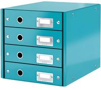LEITZ 6049-00-51 Schubladenbox Click & Store eisblau DIN A4 mit 4 Schubladen(T)