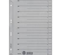 LEITZ 6097-00-85 Intercalaires LEITZ, format A4, carton kraft 200 g/m², gris