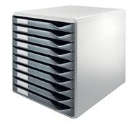 Leitz Bloc de classement A4 Formulaires 52810089 10 tiroirs Gris foncé