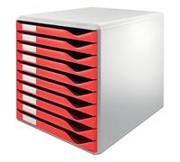 Leitz A4 Bloc de Classement, 10 Tiroirs, Rouge, Form Set, 52810025