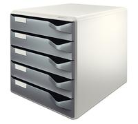 Leitz A4 Bloc de Classement, 5 Tiroirs, Gris Foncé, Post Set, 52800089