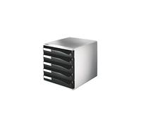 Module de classement PS, 5 tiroirs, gris-clair/noir