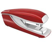 Leitz Agrafeuse de Bureau Flat Clinch, Capacité 30 Feuilles, Rouge, Boîtier Métallique Ergonomique, Agrafes Incluses, Gamme NeXXt, 55050025