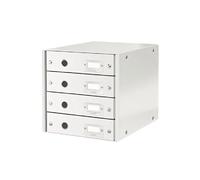 Leitz Bloc de classement Click & Store Wow 4 tiroirs Blanc