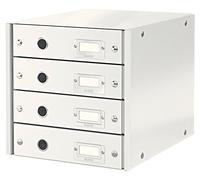 Leitz Bloc de Classement, 4 Tiroirs, A4, Click & Store, 60490001 - Blanc