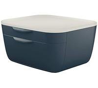Leitz - Bloc de Classement Bureau, 2 Tiroirs de Rangement Petit et Grand Format, Organisation Documents A4 et Accessoires, Design Moderne, Gris Cosy, 53570089