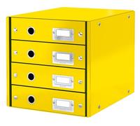 Leitz Bloc de Classement Click & Store Wow 4 Tiroirs, Jaune