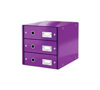 LEITZ boîte à tiroirs Click & Store WOW, 3 tiroirs, violet
