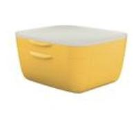 Leitz - Bloc de Classement Bureau, 2 Tiroirs de Rangement Petit et Grand Format, Organisation Documents A4 et Accessoires, Design Moderne, Jaune Cosy, 53570019
