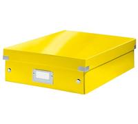 Leitz, Boîte à Compartiments Click et Store A4, Format Medium, Rangement Flexible 2-4 Compartiments, Superposable, Finition PP, Maison Bureau, Jaune WOW, 60580001