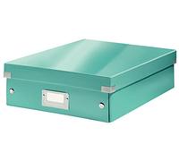Leitz, Boîte à Compartiments Click et Store A4, Format Medium, Rangement Flexible 2-4 Compartiments, Superposable, Finition PP, Maison Bureau, Menthe WOW, 60580001