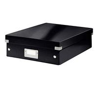 Leitz, Boîte à Compartiments Click et Store A4, Format Medium, Rangement Flexible 2-4 Compartiments, Superposable, Finition PP, Maison Bureau, Noir WOW, 60580001