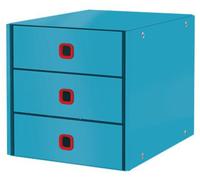 LEITZ Boîte à tiroirs Click & Store Cosy bleu DIN A4 avec 3 tiroirs