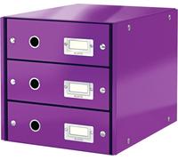 LEITZ boîte à tiroirs Click & Store WOW, 3 tiroirs, violet