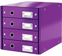 LEITZ boîte à tiroirs Click & Store WOW, 4 tiroirs, violet