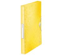 Leitz - Boîte de classement A4 30 mm PP - 250 feuilles, fermeture élastique, jaune WOW