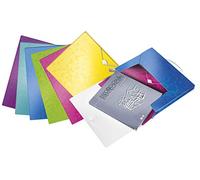 Leitz Boîte de classement A4 WOW – PP 30 mm – 250 feuilles – Fermeture élastique – Assorti